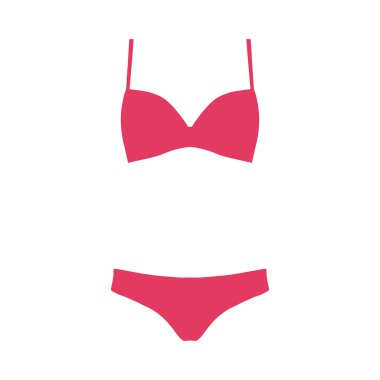 Kadın iç çamaşırı. Kadının iç çamaşırı, vektör çizimi. Beyaz arkaplanda vektör simgesi.