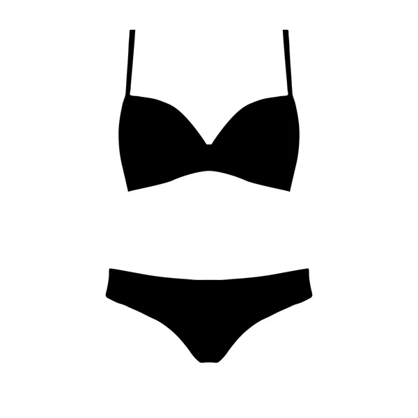 Kadın iç çamaşırı. Basit ve minimalist. Kadının iç çamaşırı, vektör çizimi. Bikini şeklinde. Beyaz arkaplanda vektör simgesi.