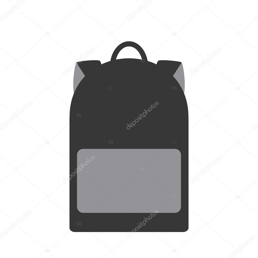 Backpack - 2016 fashion trend. Isolated backpack in flat style on white background. Backpack icon. Backpack logo. Simple and minimalistic. Vector illustration.