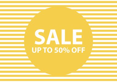 Satılık - %50 off kadar. Moda için reklam afişi (afiş). Satılık şablonu. Basit ve minimalist. Vektör çizim.