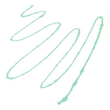 Beyaz arka plan üzerine yeşil boya sıçraması. Vektör çizimi.