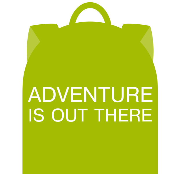 Adventure is out there. Inspiration quote. Vector illustration.