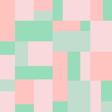 Dikişsiz geometrik desen. Çok renkli modüler dikişsiz arka plan. Basit ve minimalist. Pembe renk. Vektör çizimi.