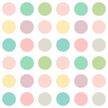 Elle çizilmiş dairelerle kesintisiz desen. Tasarım öğeleri. Çok renkli sorunsuz modern arka plan. Kartlar için mükemmel. Çocuk. Sevimli pozitif desen. Çocuksu bir arka plan. Vektör çizimi.