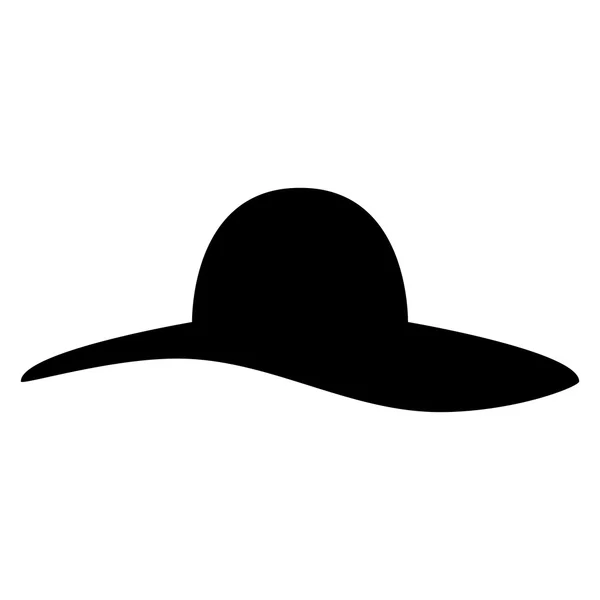 Icono del sombrero de mujer. El sombrero de señora de la silueta - el símbolo. Ilustración vectorial aislada sobre fondo blanco . — Vector de stock