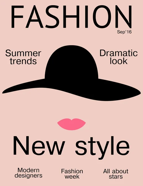 Moda dergisinin kapağı. Tasarım şablonu. Basit ve minimalist. Vektör çizim.
