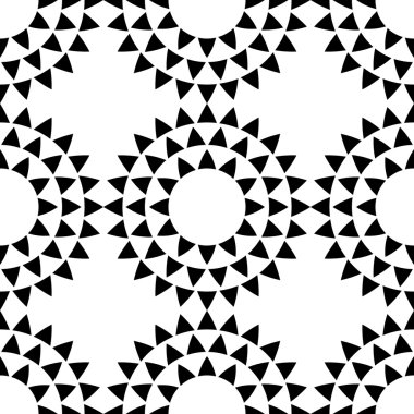 Sorunsuz soyut geometrik süsleme. Basit ve minimalist. Soyut mandala desen. Üçgen etnik sorunsuz süsleme. Vektör çizim.