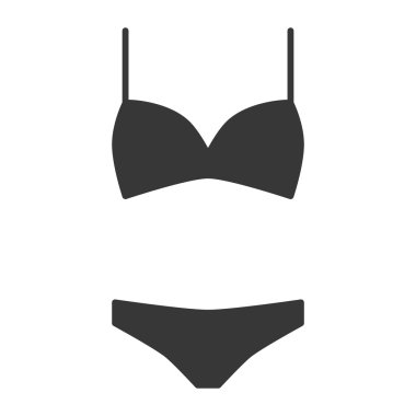 Kadının bikini ince çizgi simgesi - basit ve minimalist. Bayan iç çamaşırı - vektör çizim. İç çamaşırı şekli. Vektör ince çizgi simgesi beyaz arka plan üzerinde.