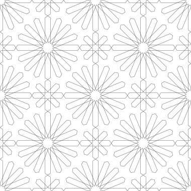 Boyama kitabı için oryantal seamless modeli. Şark süsleme. Vektör çizim.