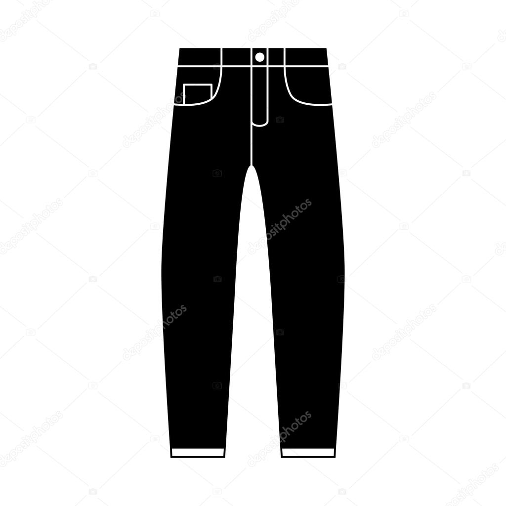 Men's jeans - fashion element. Men's pants. Trousers thin line ...