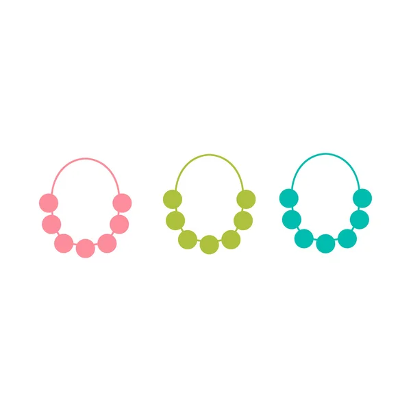 Perles icône bijoux - élément de mode femme. Accessoires pour femmes. Perles multicolores. Accessoires de perles. Simple et minimaliste. Style design plat. Illustration vectorielle . — Image vectorielle