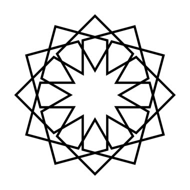 Geleneksel İslam süsleme - vektör tasarım öğesi. Vektör çizim. Vektör desen Doğu tarzı.