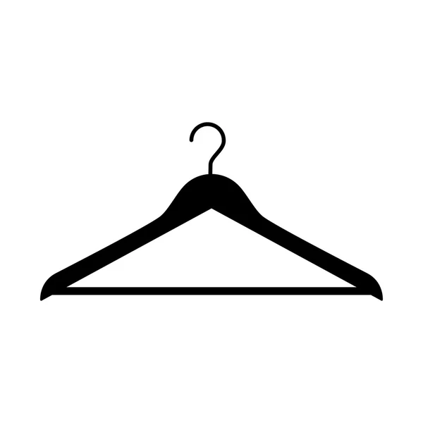 Kleding hanger voor winkel, shop, kledingkast. Eenvoudige en minimalistische pictogram. Kleding hanger symbool. Platte ontwerp stijl teken. Vectorillustratie. — Stockvector