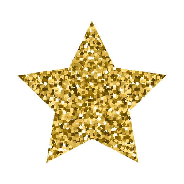 Altın parlak yıldız tasarım öğesi. Parlak izole yıldız sembolü. Altın Parlatıcı yıldız işareti. Vektör çizim.