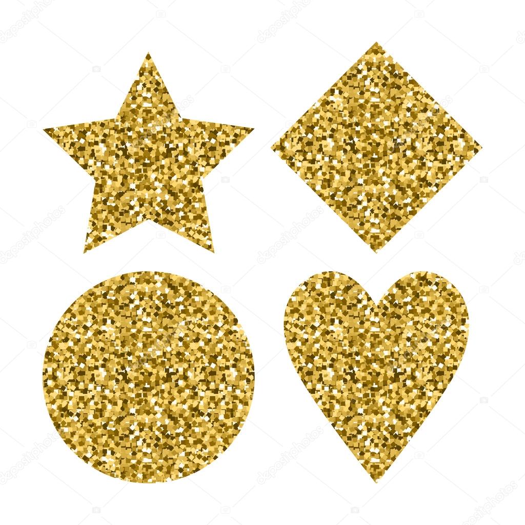 Glitter gold star design element