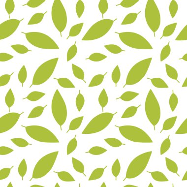 Sorunsuz yeşil yaprakları desen. Dekoratif doğa sorunsuz arka plan. Elle çizilmiş doku bırakır. Stilize yaprak zemin.