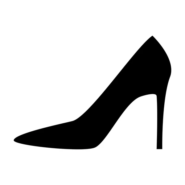 Sepatu wanita pada siluet hak tinggi - elemen fashion. Gaya desain yang datar. Ikon sepatu perempuan - sederhana dan minimalis. Ilustrasi vektor . - Stok Vektor