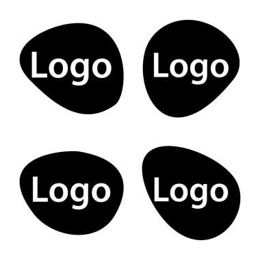 Soyut logo tasarım şablonları. Basit ve minimalist şekilleri. Oynak ruh hali. Evrensel tasarım. Vektör çizim.