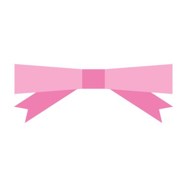 Pembe fiyonk - moda aksesuar. Dekoratif öğe. Basit ve minimalist yay. Düz tasarım stili. Vektör çizim.