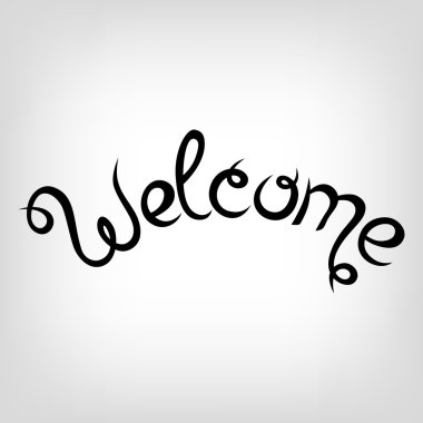 Vektör yazı çizilmiş. Hoş geldiniz.