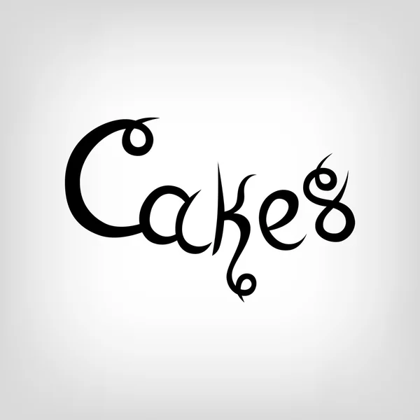 Vector Hand-drawn Lettering. Cakes. — Stock Vector