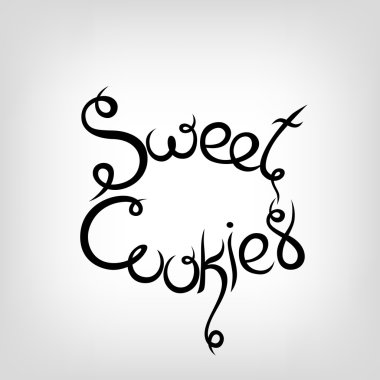 Vektör yazı çizilmiş. Tatlı kurabiye.