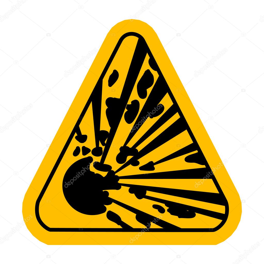 Señal de peligro explosivo. Ilustración vectorial. 2023
