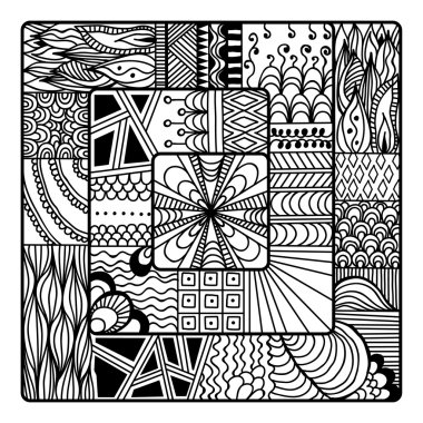 Zentangle vektör boyama kitabı için. Doodle, mandala.