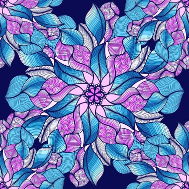 Mandala. Renkli yuvarlak süsleme. Vektör çizim.