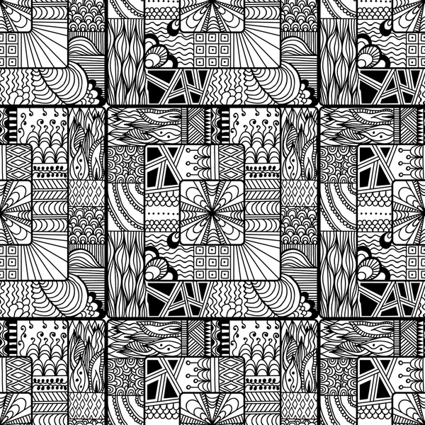 Zentangle seamless pattern. doodle, mandala. — Stock Vector