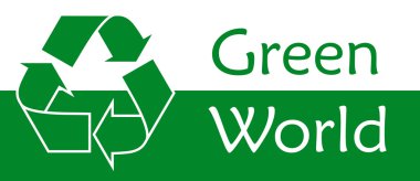 Simge veya koruma yeşil simge vektör simgesi paket üzerinde iz geri dönüşüm