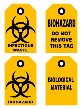 Biyolojik tehlike sembolü biyolojik tehdit uyarısı, siyah sarı tabela metin, izole bir iz
