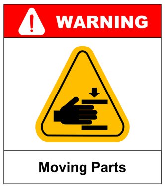 Set of danger Moving Parts signs, vector illustration clipart