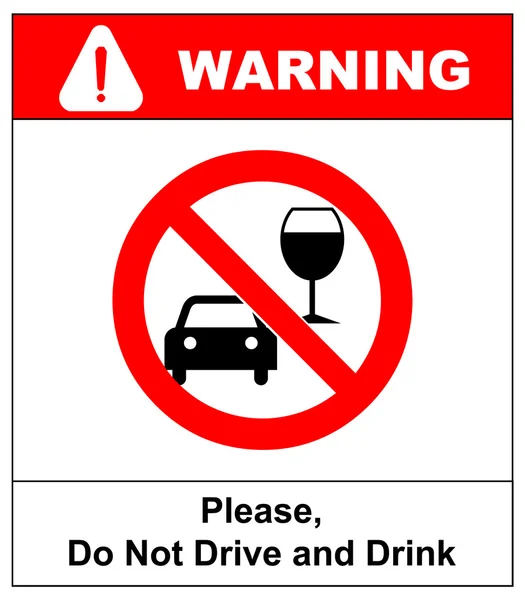 Vettore non bere e segno di guida . — Vettoriale Stock