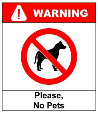 hiçbir işaret illüstrasyon vektör köpek yok, lütfen, etiket üzerinde beyaz kırmızı daire izole kamusal için uyarı Evcil