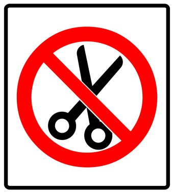 Hayır makas yasak işareti simge vektör çizim