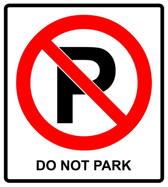 Non parcheggio segno vettore non parcheggiare — Vettoriale Stock