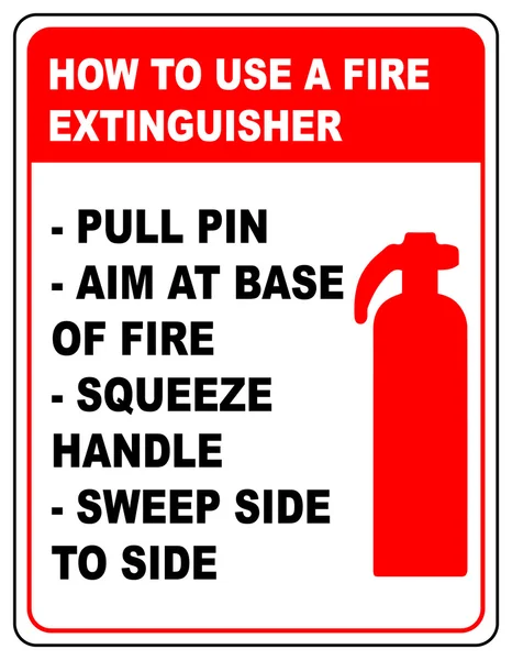 Como usar um banner informativo de extintor de incêndio — Vetor de Stock