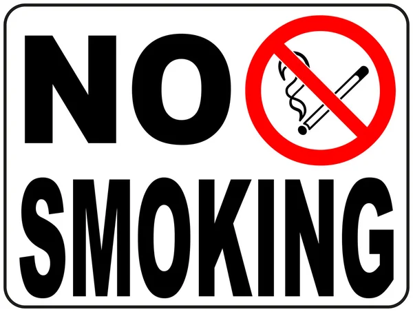 Metin ve resim çizim ile yok Sigara İçilmez işareti — Stok Vektör