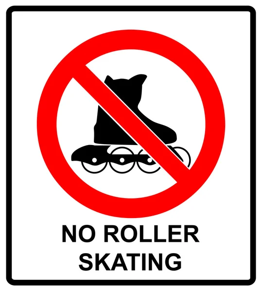 Por favor, no hay rótulo de patines en vector aislado en pegatina de prohibición blanca — Vector de stock