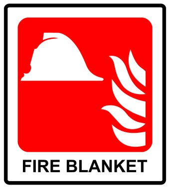 Signs of fire blanket sign. Vector Illustration Emergency symbol for public places. clipart