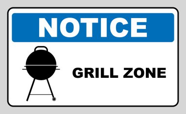 Su ısıtıcısı Barbekü ve metin ızgara bölge vektör işaretiyle.