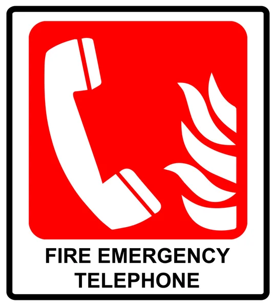 Iconos de teléfono de emergencia de fuego vectorial. Signos de evacuaciones. Llamada de emergencia . — Archivo Imágenes Vectoriales