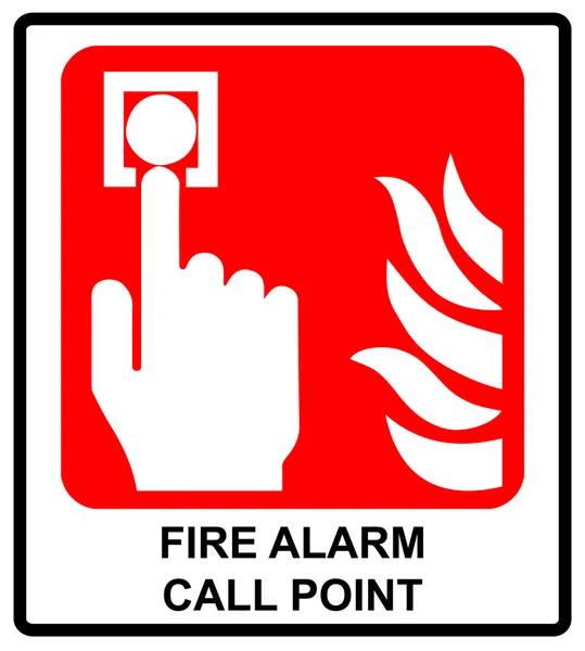 Tűzjelző hívás pontot. Vektor szimbólum. Sürgősségi jele. — Stock Vector