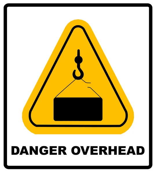 Danger overhead load sign — Stock Vector