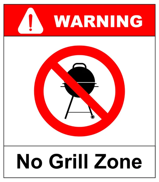 Nincs a grill engedélyezett - ban jel. Vektor-figyelmeztetést banner — Stock Vector