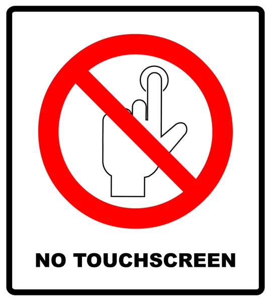 请勿触摸，贴纸。矢量警告横幅没有触摸屏, — 图库矢量图片