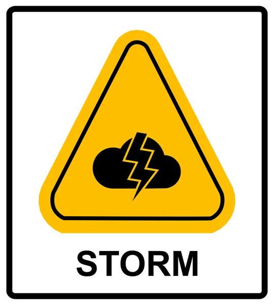 Señal de peligro de tormenta. Signo vectorial para exteriores . — Vector de stock