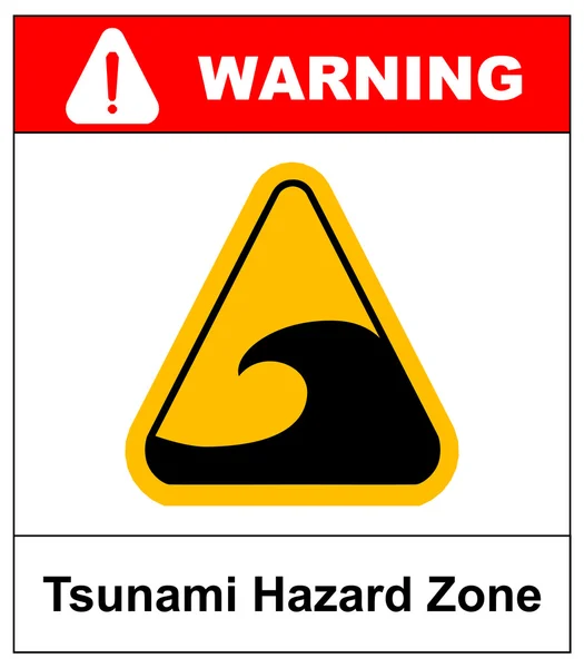 Tsunami tehlikesi işareti — Stok Vektör