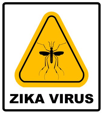 Zika virüs tehlike, sivrisinekler sembolü, vektör etiket